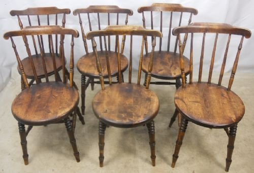 Six Elm and Beech Kitchen Dining Chairs