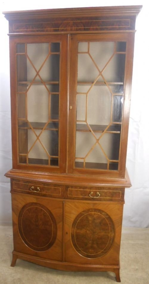 Georgian Style Mahogany Bookcase Cabinet