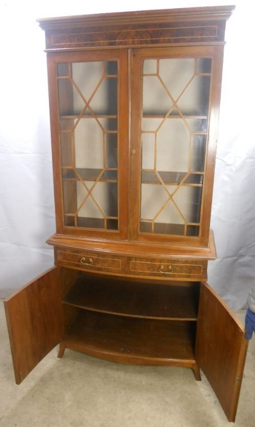 fig 1. Georgian Style Mahogany Bookcase Cabinet