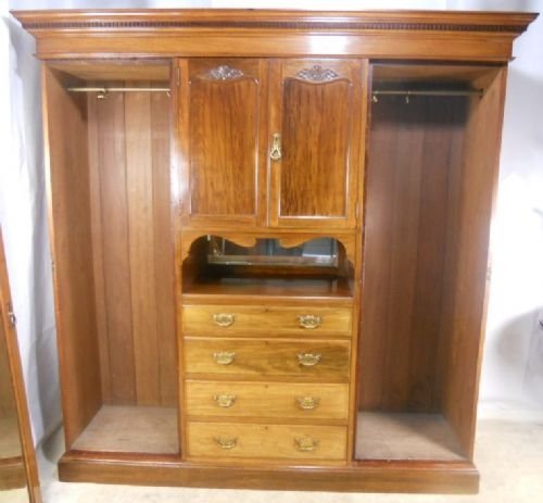 fig 1. Large Edwardian Mahogany Wardrobe by Robson & Sons, Newcastle-on-Tyne