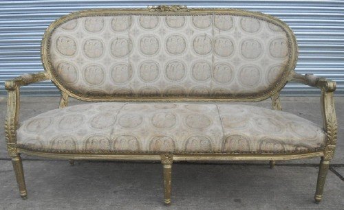 Gilt Framed Three Seater Salon Settee