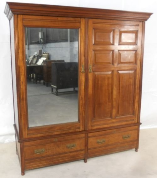 Edwardian Mahogany Low-level Hanging Wardrobe