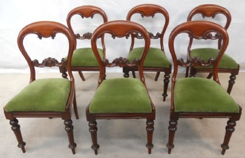 Set of Six Victorian Mahogany Dining Chairs