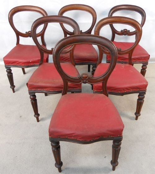 Set of Six Victorian Balloon Back Dining Chairs