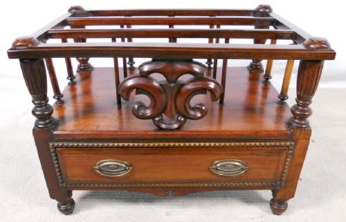 Large Victorian Mahogany Canterbury Magazine Rack
