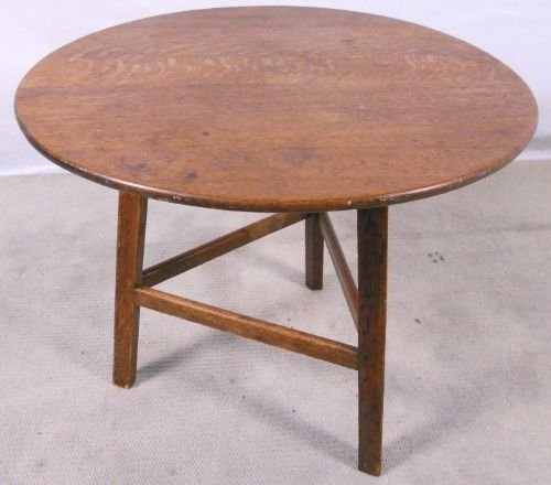 Victorian Oak Round Cricket Table
