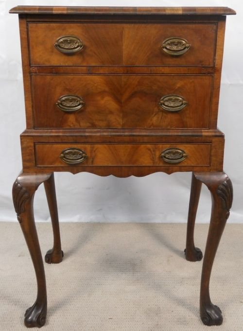 Small Georgian Style Walnut Chest on Stand