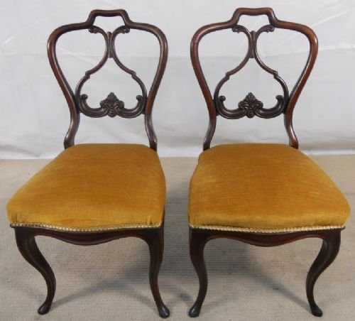 Quality Pair of Victorian Mahogany Dining Chairs