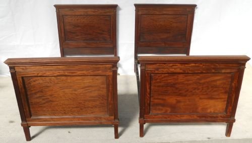 Pair Mahogany Single Beds by Maples & Co