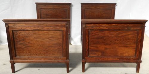 fig 1. Pair Mahogany Single Beds by Maples & Co