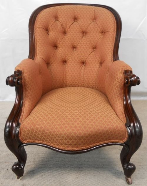 Victorian Mahogany Fireside Armchair