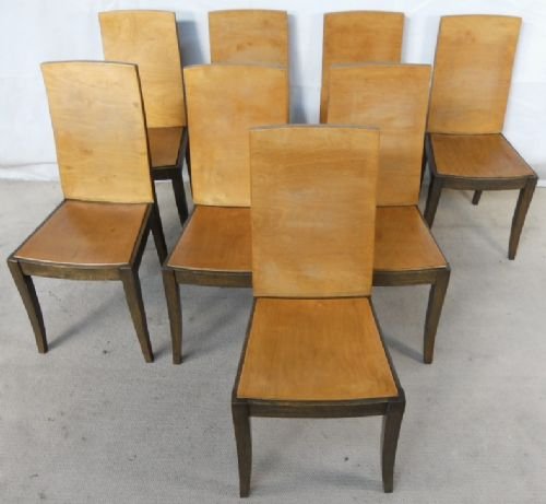Set of Eight Highback Deco Dining Room Chairs