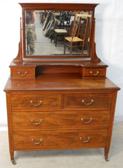 Edwardian Inlaid Mahogany Dressing Chest