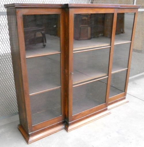 Victorian Mahogany Breakfront Standing Bookcase