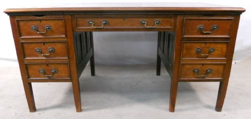 Georgian Style Mahogany Large Pedestal Writing Desk