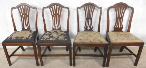 Four Georgian Mahogany Dining Chairs