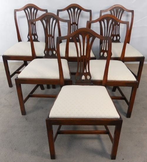 Set of Six Georgian Style Mahogany Dining Chairs