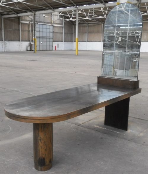 Deco Mirrorback Display Console Table