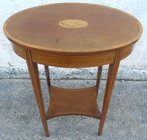 Edwardian Inlaid Mahogany Oval Occasional Table