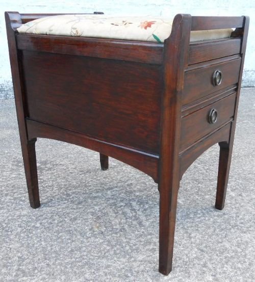 Edwardian Mahogany Piano Stool