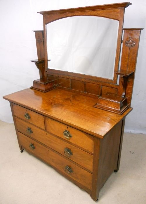 Victorian Pollard Oak Dressing Chest