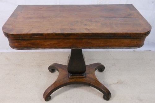 William IV Mahogany Fold-over Pedestal Card Table