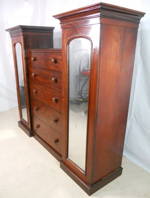 fig 2. Victorian Small Mahogany Combination Wardrobe