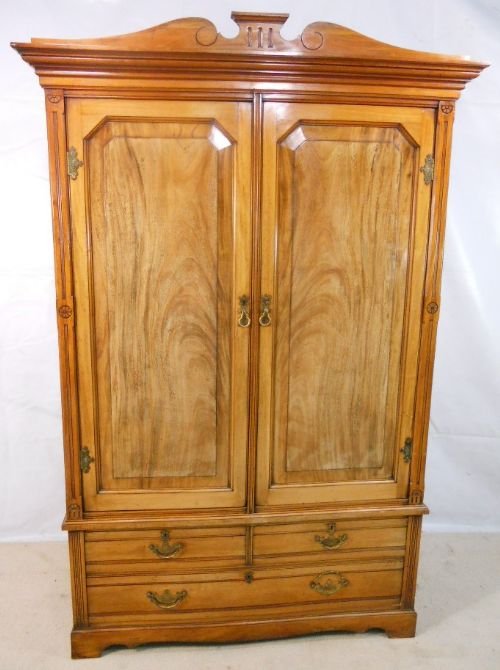 Victorian Mahogany Two Door Hanging Wardrobe Drawers