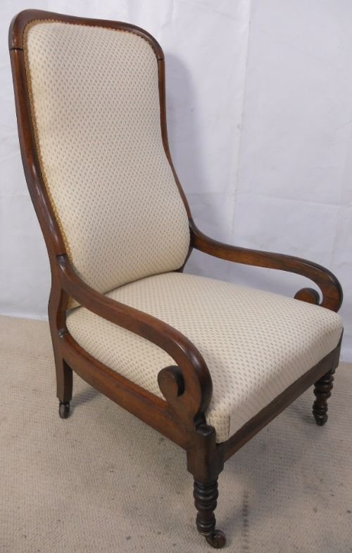 Victorian Mahogany Framed Upholstered Study Armchair