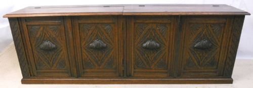 fig 1. Victorian Carved Oak Large Storage Box /Window Seat