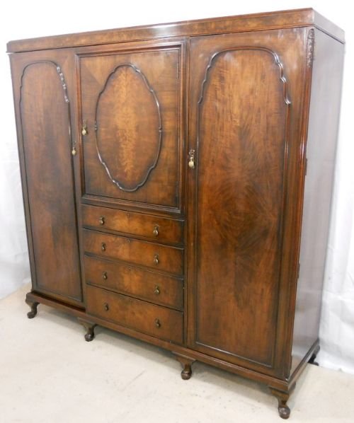 fig 1. Large Walnut Fitted Wardrobe by Maples & Co