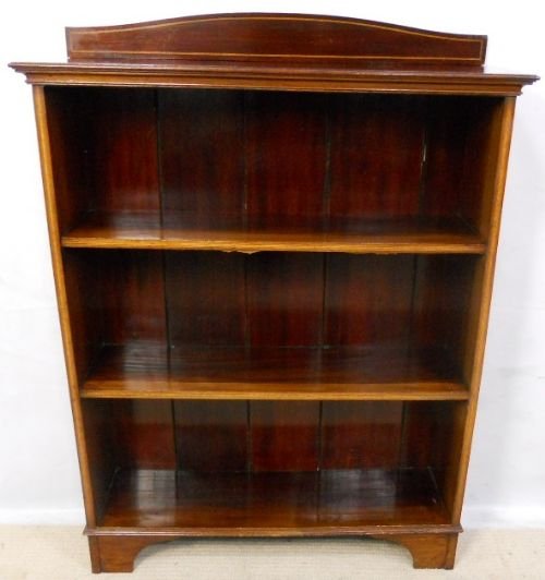 Edwardian Inlaid Mahogany Open Bookcase