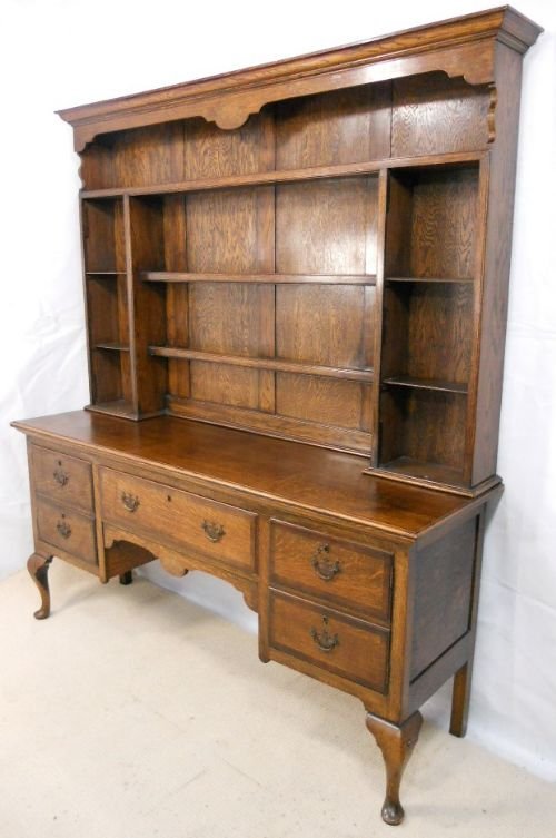 fig 1. Large Antique Style Oak Dresser