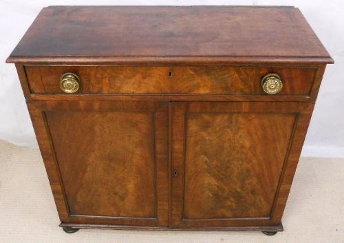 Georgian Mahogany Two Door Chiffonier Sideboard Base
