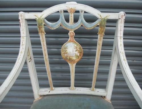 fig 1. Georgian Style Painted and Decorated Carver Armchair