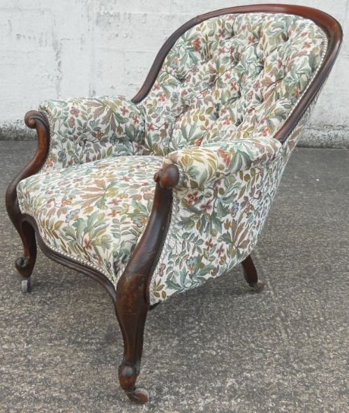 fig 1. Victorian Mahogany Spoonback Fireside Armchair