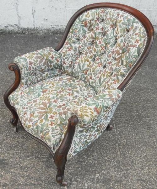 fig 2. Victorian Mahogany Spoonback Fireside Armchair