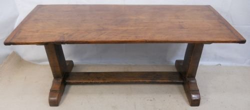Heavy Solid Oak Refectory Dining Table to Seat Six