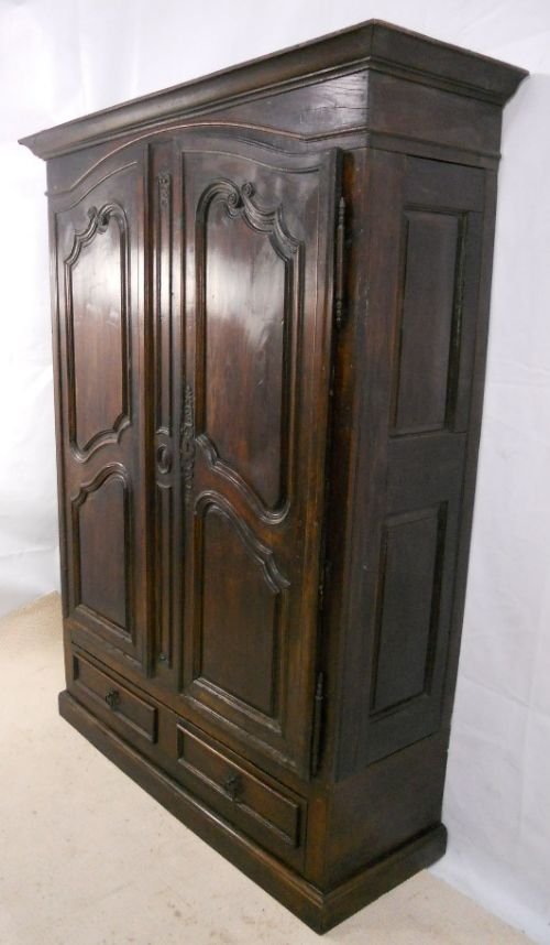 fig 1. French Carved Fruit Wood Hanging Two Door Wardrobe