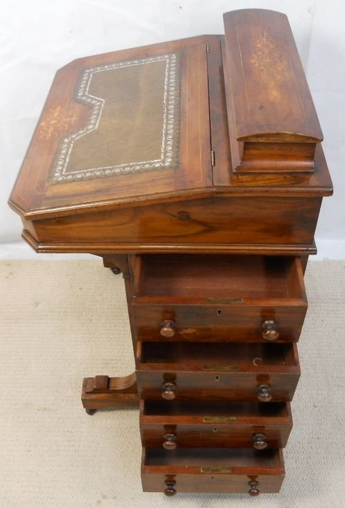 fig 1. Victorian Inlaid Walnut Davenport Writing Desk