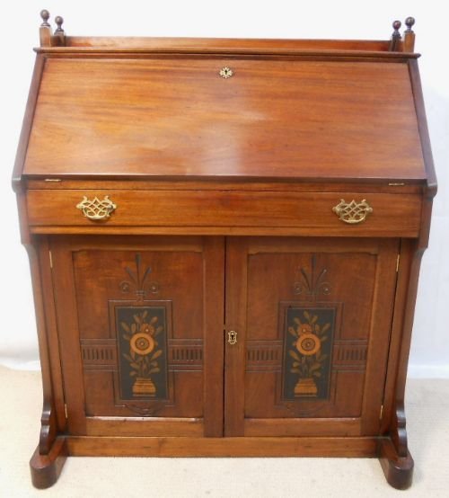 Art Nouveau Mahogany Writing Bureau Desk