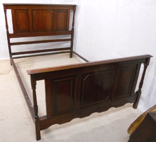 Edwardian Mahogany Panelled Double Bed