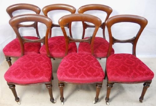 Set of Six Victorian Mahogany Dining Chairs