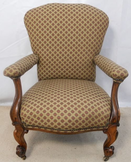 Victorian Rosewood Framed Fireside Armchair