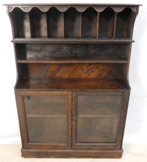 Victorian Carved Dark Oak Hall Cabinet