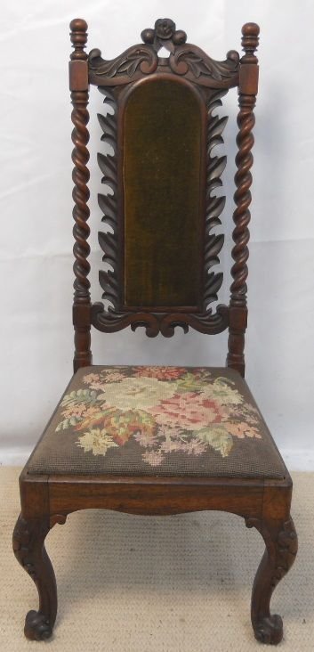 Victorian Carved Rosewood Prayer Chair