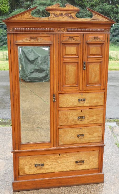 Edwardian Satin Walnut Compactum Wardrobe