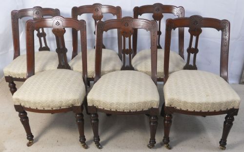 Set of Six Victorian Mahogany Dining Chairs