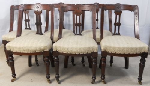 fig 1. Set of Six Victorian Mahogany Dining Chairs