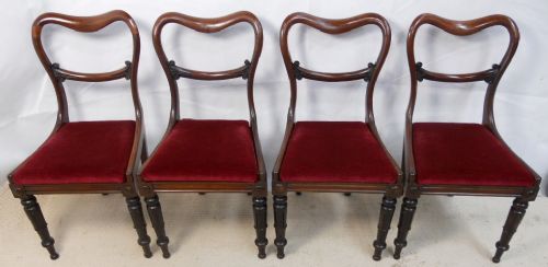 Set of Four Early Victorian Mahogany Dining Chairs